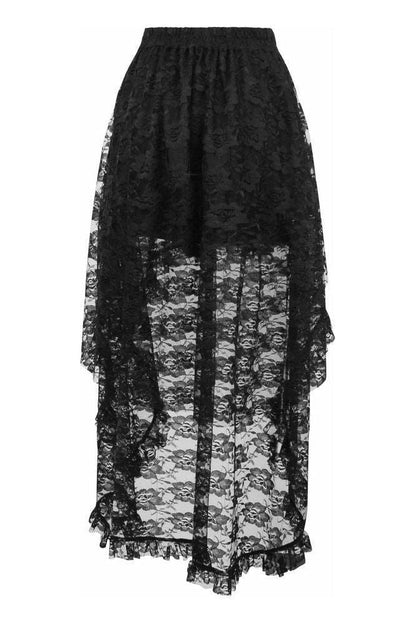 Black Lace Hi Low Skirt - Daisy Corsets