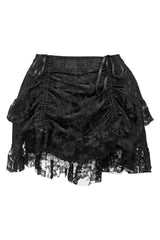 Black Lace Ruched Bustle Skirt - Daisy Corsets