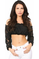Daisy Corsets Lined Lace Long Sleeve Peasant Top