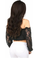 Daisy Corsets Lined Lace Long Sleeve Peasant Top