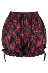 Daisy Corsets Black & Red Gothic Skull Print Bloomers
