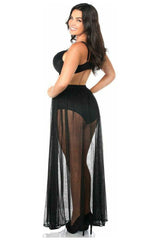 Black Sheer Glitter Skirt - Daisy Corsets