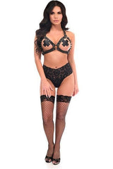 Daisy Corsets Black Vegan Leather & Spikes Body Harness