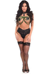 Daisy Corsets Black Vegan Leather & Metallic Chains Body Harness