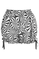 Black & White Crepe Swirl Print Bloomers - Daisy Corsets