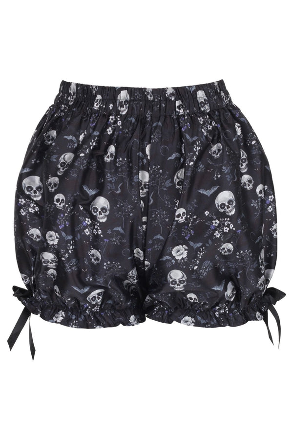 Daisy Corsets Black & White Gothic Skull Print Bloomers