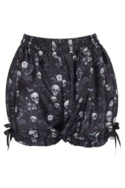 Black & White Gothic Skull Print Bloomers - Daisy Corsets