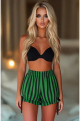 Daisy Corsets Black/Green Striped Bloomers