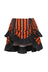 Daisy Corsets Black/Orange Striped Ruched Bustle Skirt