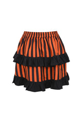 Daisy Corsets Black/Orange Striped Ruched Bustle Skirt