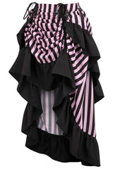 Daisy Corsets Stripe Adjustable High Low Skirt