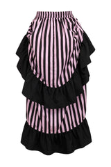 Daisy Corsets Stripe Adjustable High Low Skirt