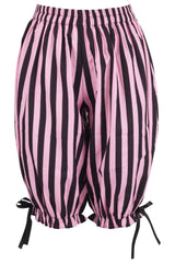 Daisy Corsets Black/Pink Striped Crepe Long Bloomers