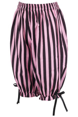 Daisy Corsets Black/Pink Striped Crepe Long Bloomers