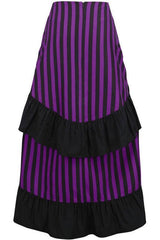 Daisy Corsets Stripe Adjustable High Low Skirt