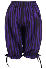 Daisy Corsets Black/Purple Striped Crepe Long Bloomers