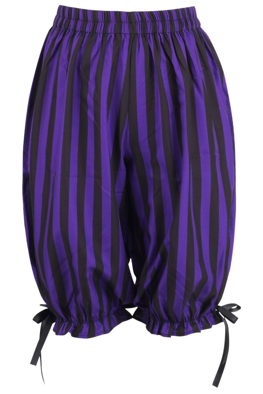 Daisy Corsets Black/Purple Striped Crepe Long Bloomers