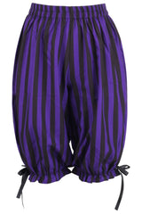 Daisy Corsets Black/Purple Striped Crepe Long Bloomers