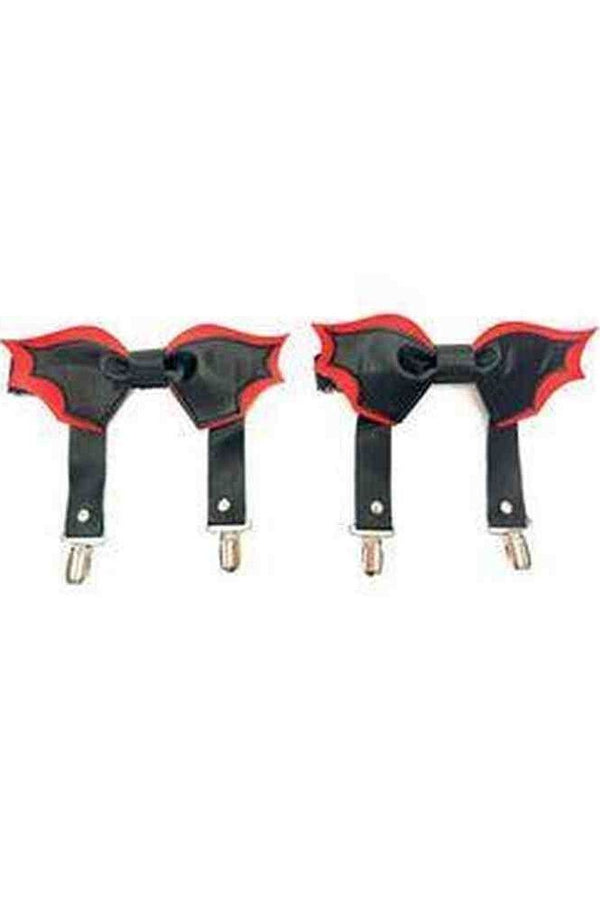 Daisy Corsets Black/Red Bat Leg Garters