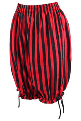 Daisy Corsets Black/Red Striped Crepe Long Bloomers