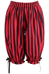 Daisy Corsets Black/Red Striped Crepe Long Bloomers