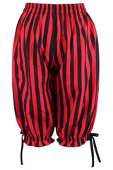 Daisy Corsets Black/Red Striped Crepe Long Bloomers