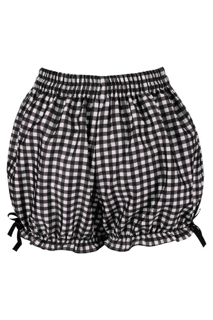 Black/White Gingham Crepe Bloomer - Daisy Corsets
