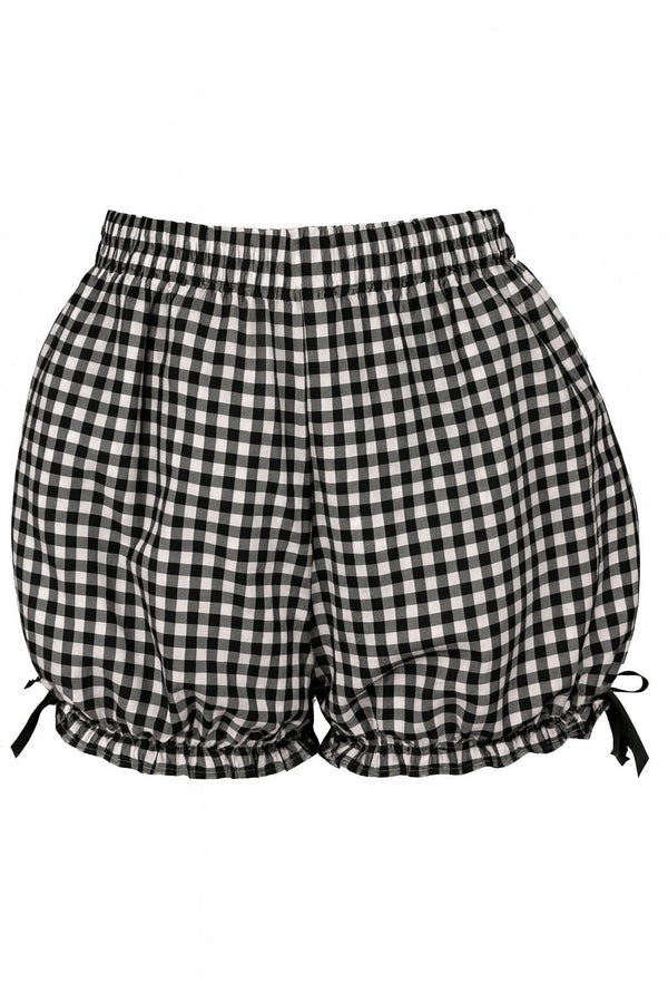 Black/White Gingham Crepe Bloomer - Daisy Corsets