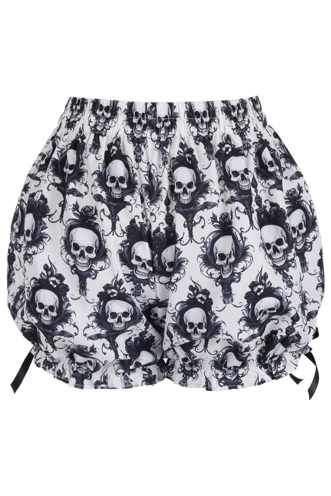 Daisy Corsets Black/White Skull Print Crepe Bloomers