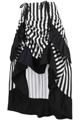 Daisy Corsets Stripe Adjustable High Low Skirt