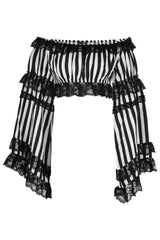 Daisy Corsets Striped Smocked Flare Sleeve Peasant Top