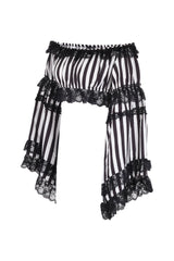 Daisy Corsets Striped Smocked Flare Sleeve Peasant Top