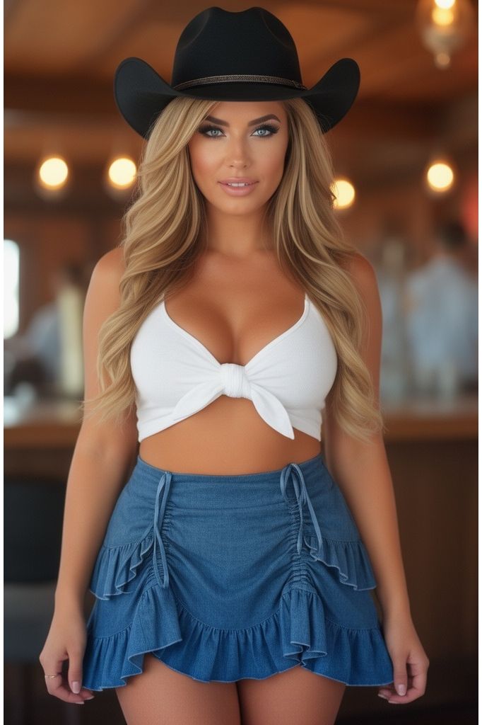 Daisy Corsets Blue Denim Ruched Bustle Skirt