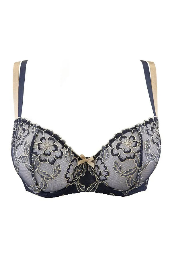 Axami Blue Lagoon Sheer Unlined Balconette Bra