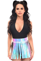 Daisy Corsets Blue/Purple Holo Fringe Skirt