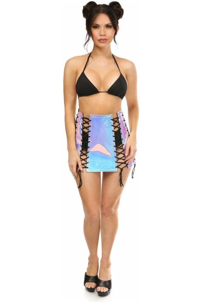 Daisy Corsets Blue/Purple Holo Lace-Up Skirt