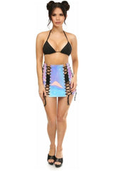 Daisy Corsets Blue/Purple Holo Lace-Up Skirt