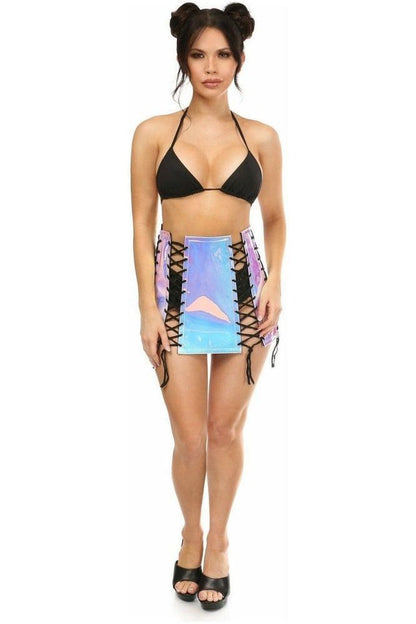 Blue/Purple Holo Lace - Up Skirt - Daisy Corsets
