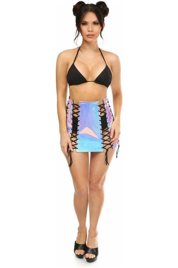 Daisy Corsets Blue/Purple Holo Lace-Up Skirt