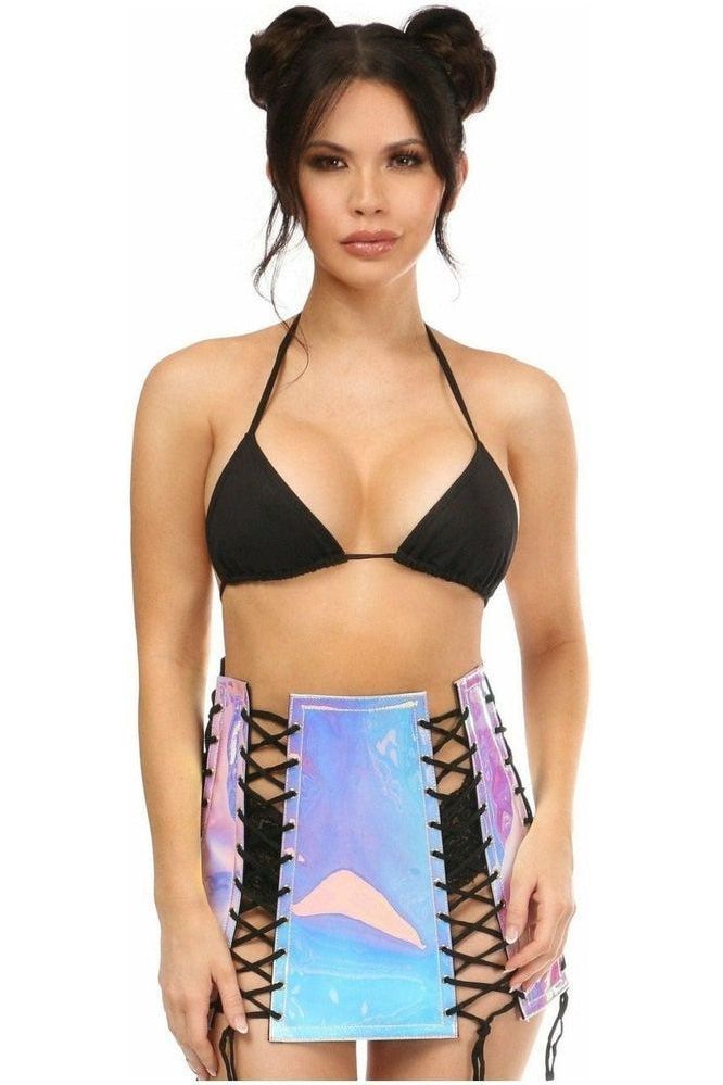 Daisy Corsets Blue/Purple Holo Lace-Up Skirt