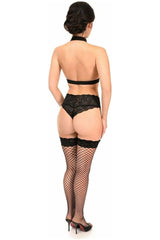 BOXED Black Stretchy Body Harness w/Gold Hardware - Daisy Corsets