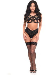 BOXED Black Stretchy Body Harness w/Silver Hardware - Daisy Corsets