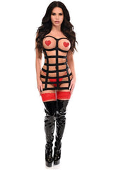 BOXED Black Stretchy Cage Dress Body Harness w/Silver Hardware - Daisy Corsets