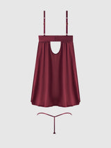 Brigeta Satin & Mesh Corsetted Babydoll Set