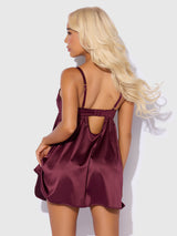 Brigeta Satin & Mesh Corsetted Babydoll Set