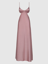 Brigeta Satin Mono Wire Long Gown Mauve