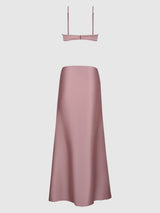 Brigeta Satin Mono Wire Long Gown Mauve