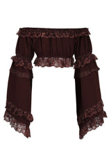 Daisy Corsets Smocked Flare Sleeve Peasant Top
