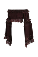 Daisy Corsets Smocked Flare Sleeve Peasant Top