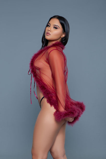 Burlesque BeWicked Bou Robe Maroon
